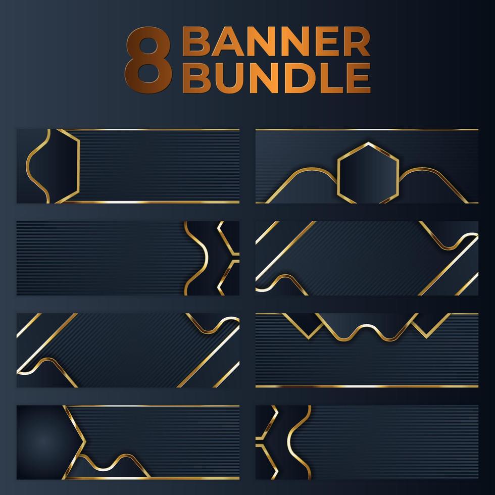 set van gouden bannerontwerp met minimalistische moderne stijl gouden luxe vector