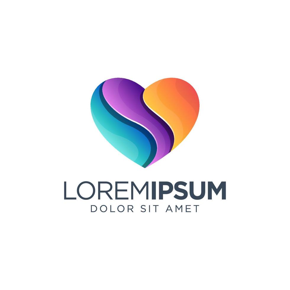 kleurrijke liefde logo ontwerpsjabloon vector