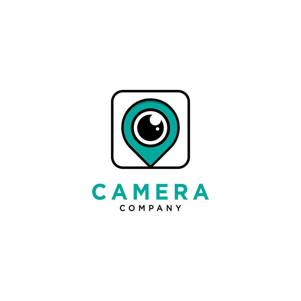 ontwerpsjabloon voor camera pin-logo vector