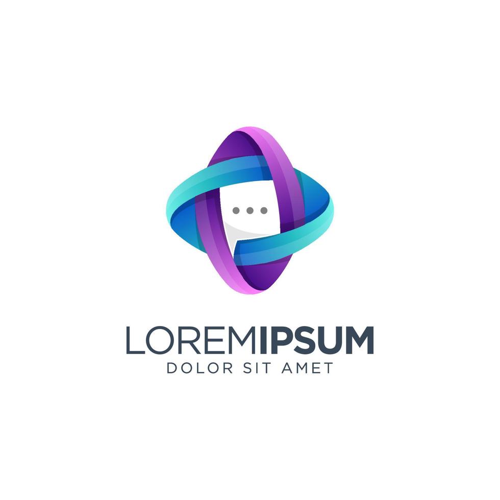 kleurrijk chat-logo-ontwerp vector