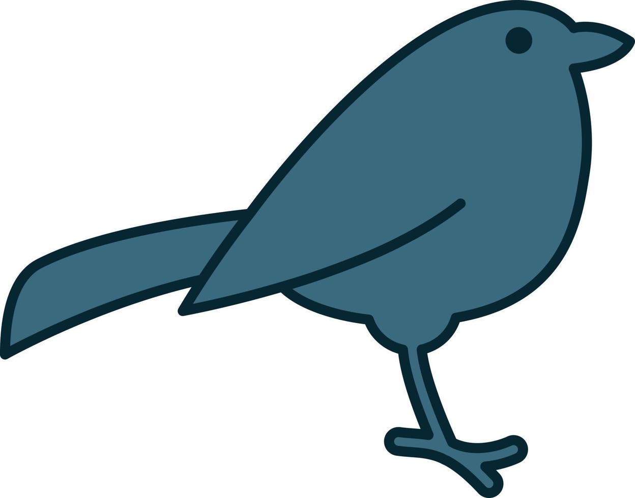 vogel dier gevuld overzicht pictogram vector