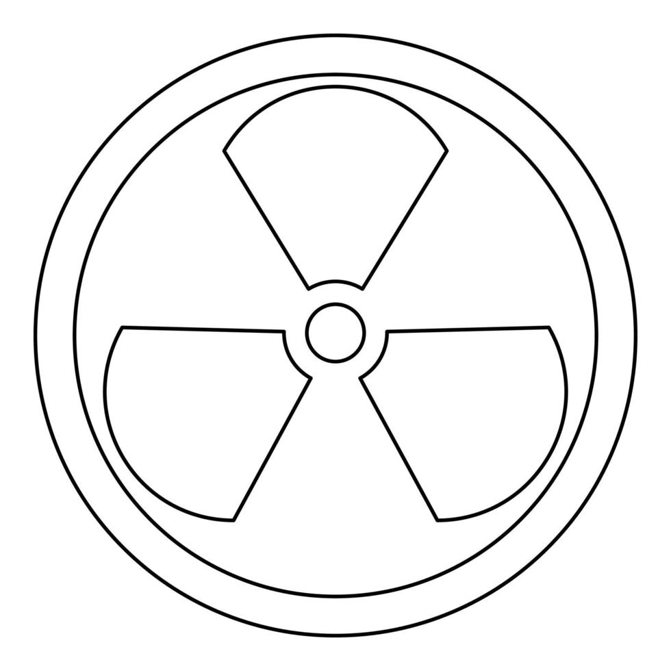 teken radioactief het zwarte kleurpictogram. vector