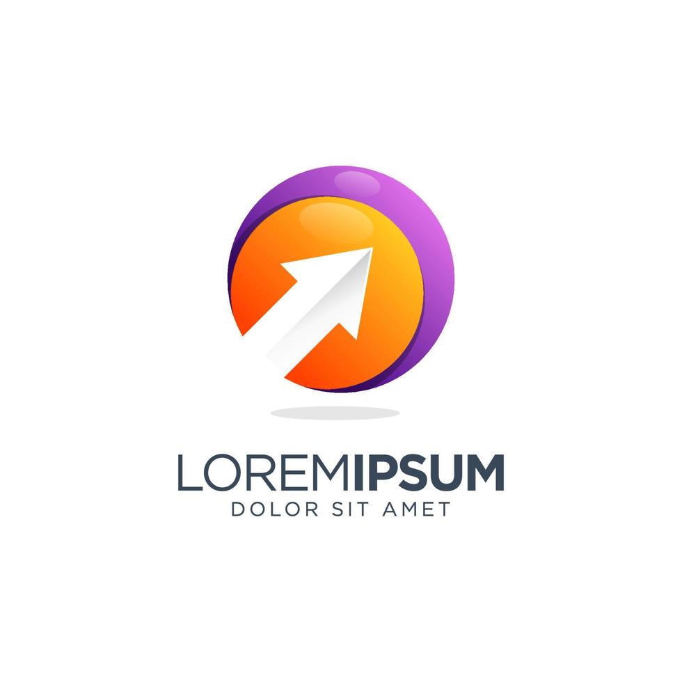 kleurrijk pijl logo ontwerp vector