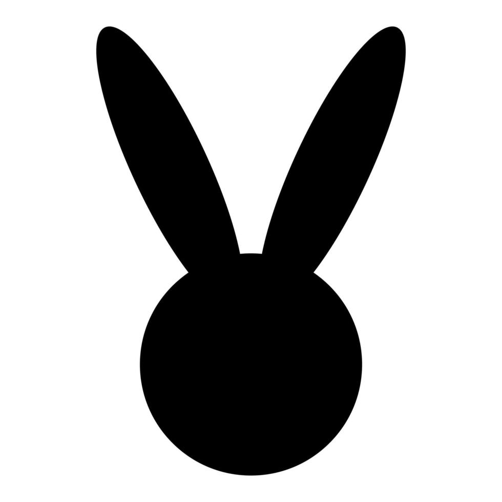 haas of konijn hoofd pictogram zwarte kleur vector illustratie afbeelding vlakke stijl