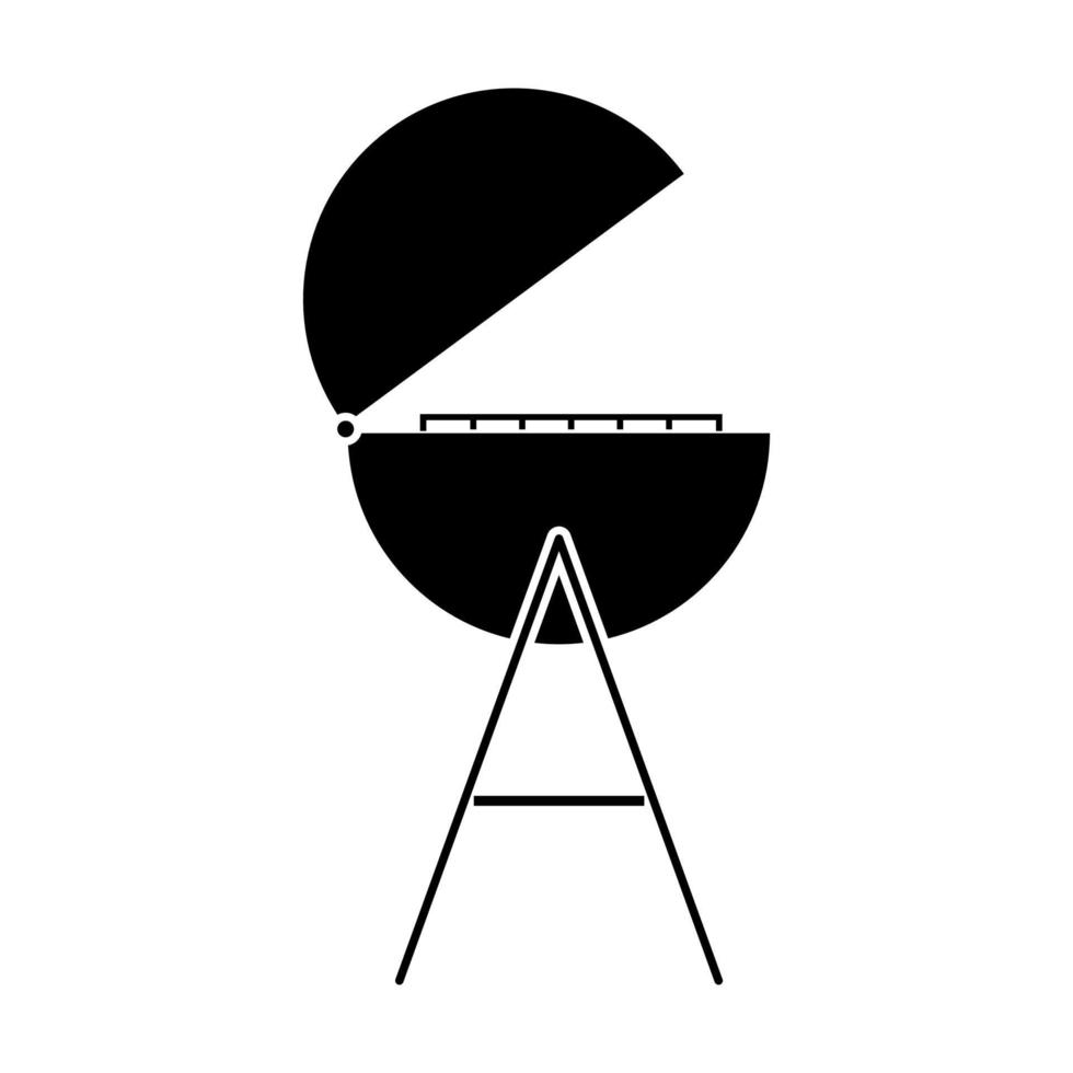 barbecue of grill zwart pictogram. vector