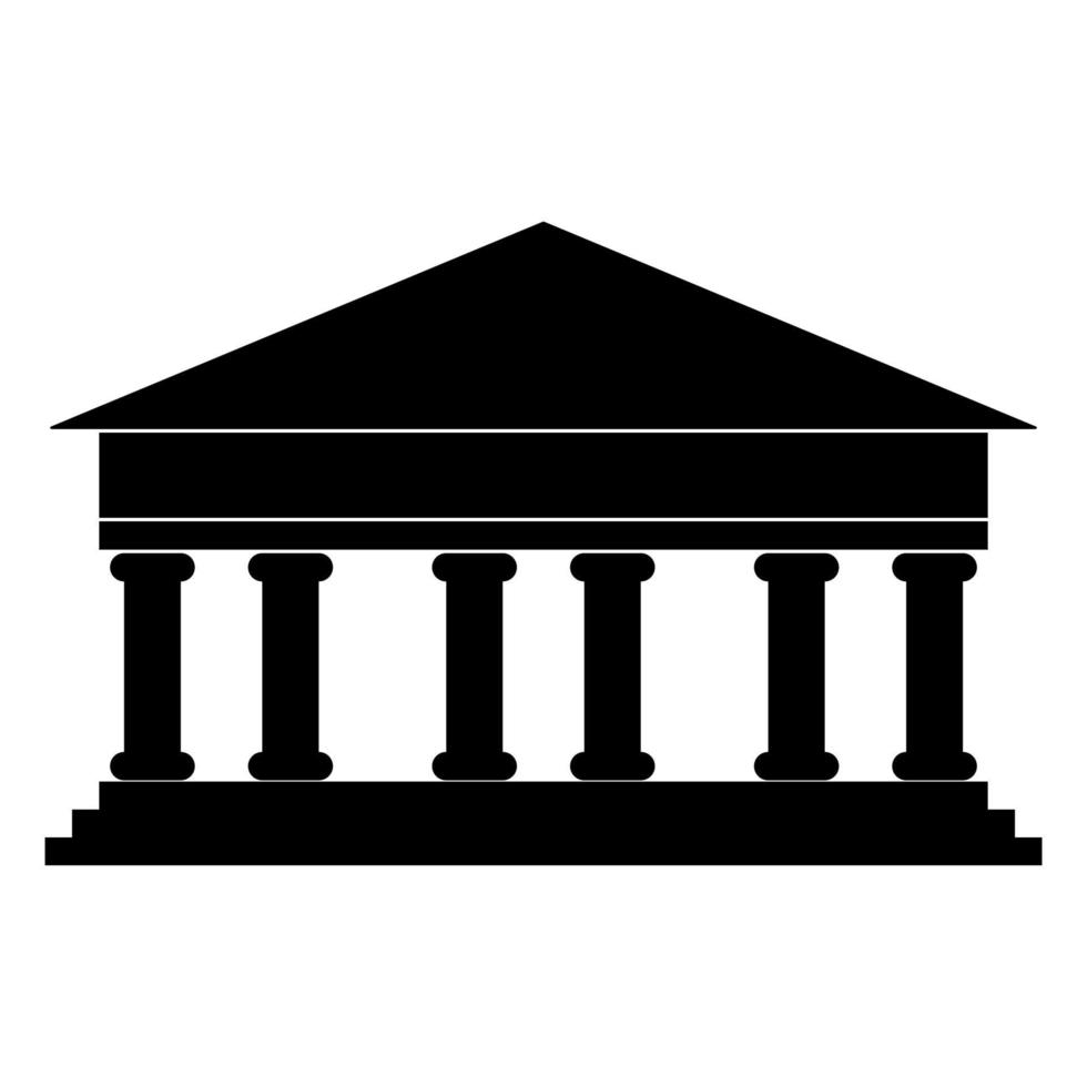 bank pictogram zwarte kleur vector illustratie afbeelding vlakke stijl
