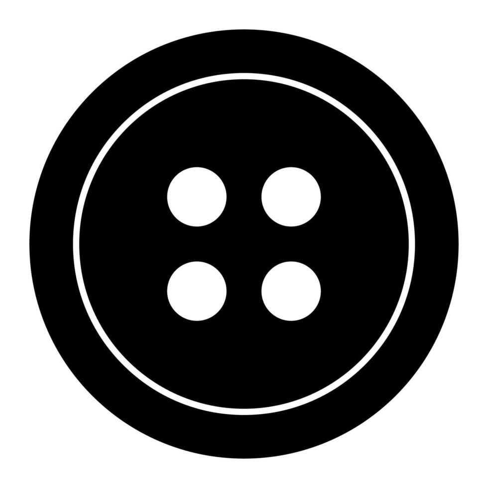 kleding knop pictogram zwarte kleur vector illustratie afbeelding vlakke stijl