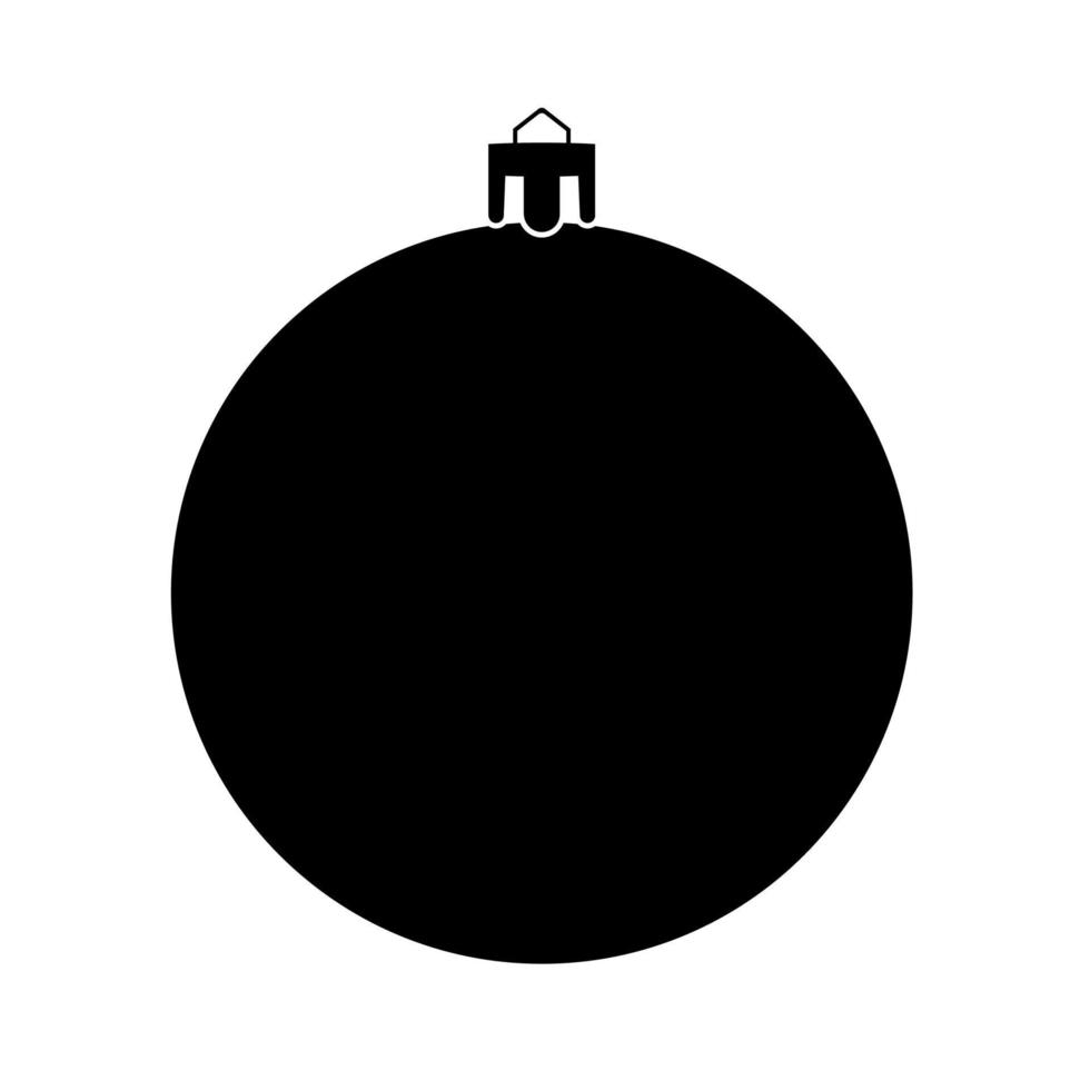 nieuwjaarsbol. kerst bal zwart pictogram. vector