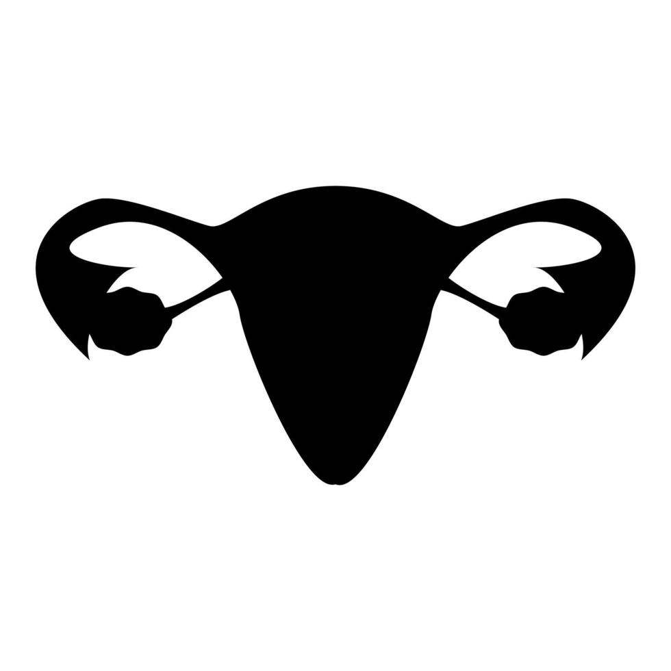 baarmoeder pictogram zwarte kleur vector illustratie afbeelding vlakke stijl