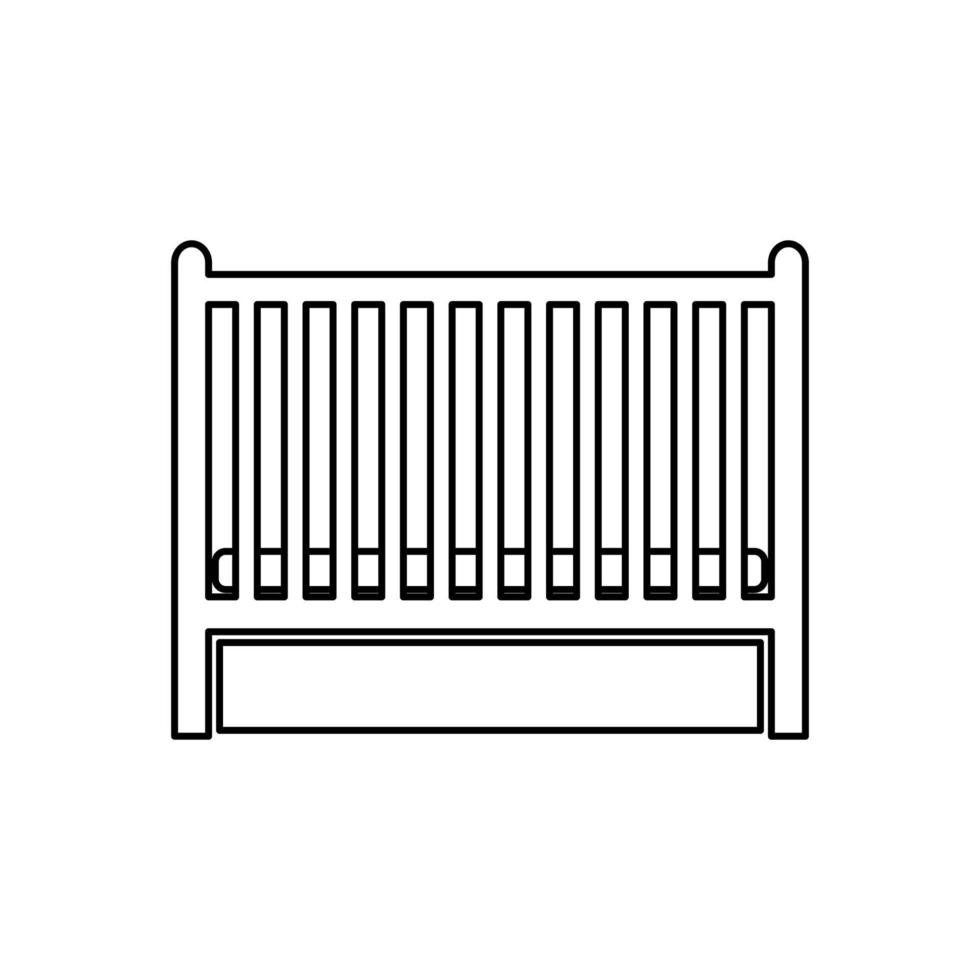 babybed zwarte kleur pictogram. vector