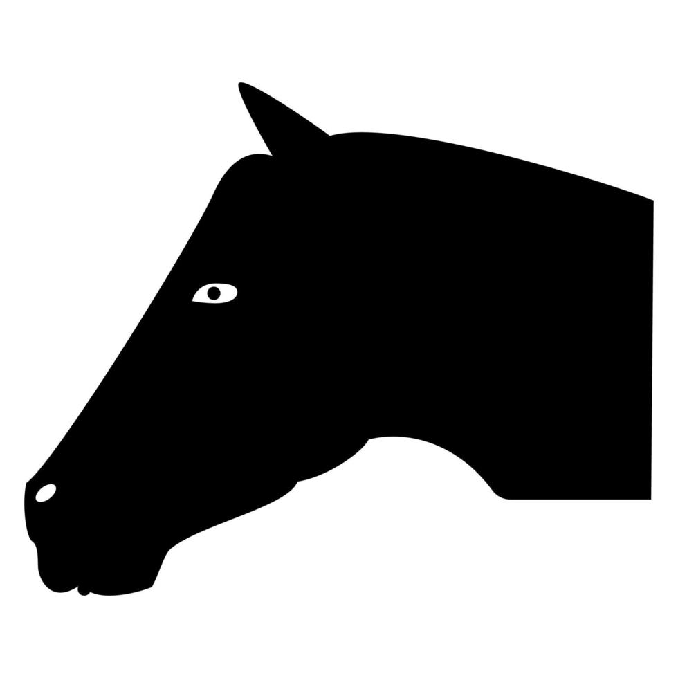 paard hoofd pictogram zwarte kleur vector illustratie afbeelding vlakke stijl