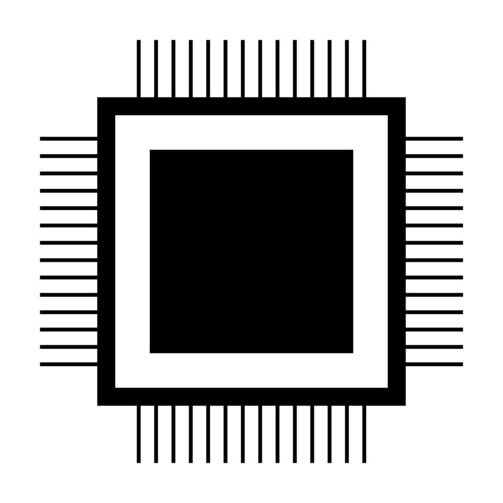 processor pictogram zwarte kleur vector illustratie afbeelding vlakke stijl