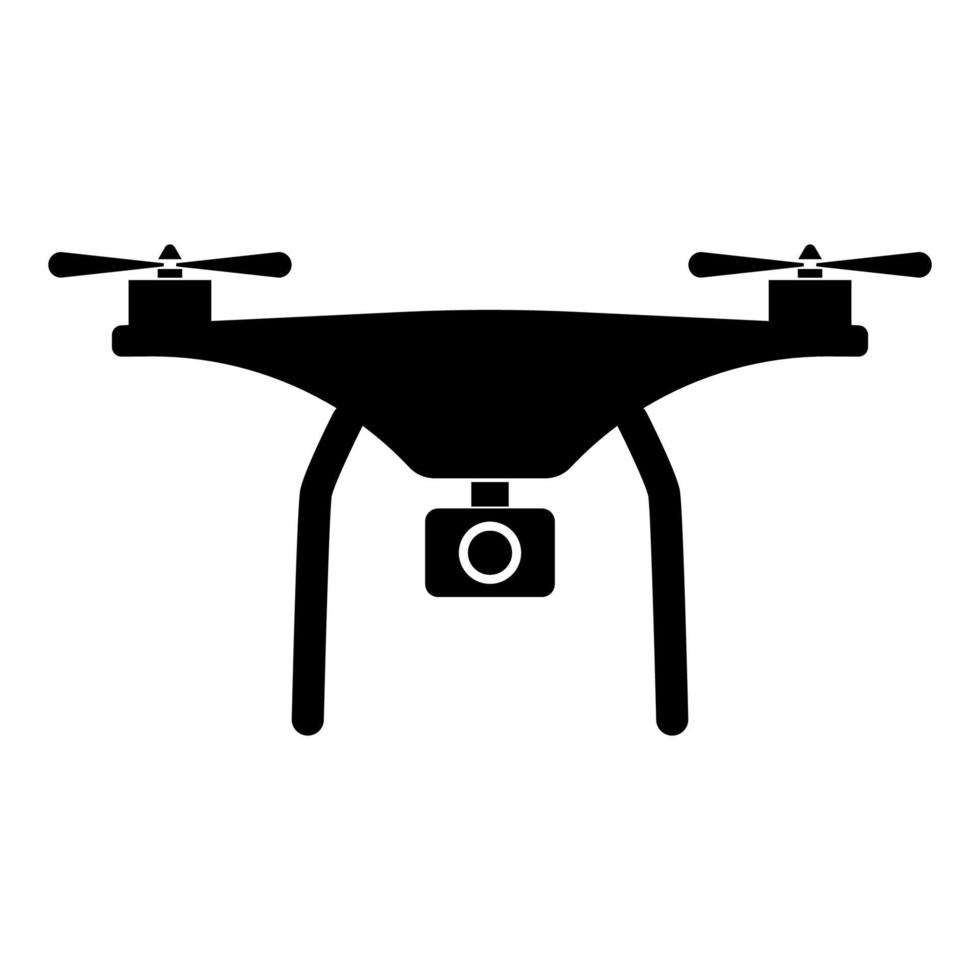 drone pictogram zwarte kleur vector illustratie afbeelding vlakke stijl