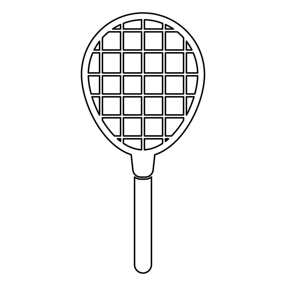 tennisracket zwarte kleur pictogram. vector