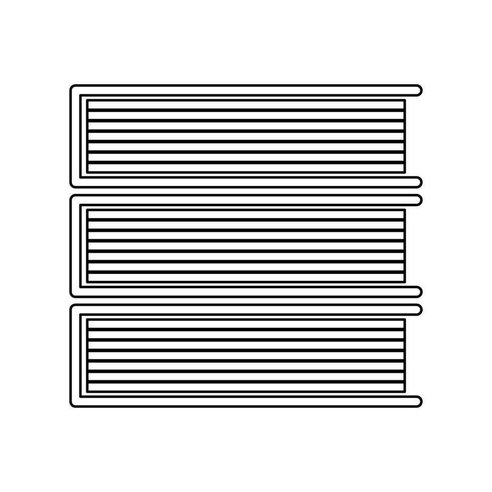 horizontale stapel boeken zwarte kleur pictogram. vector