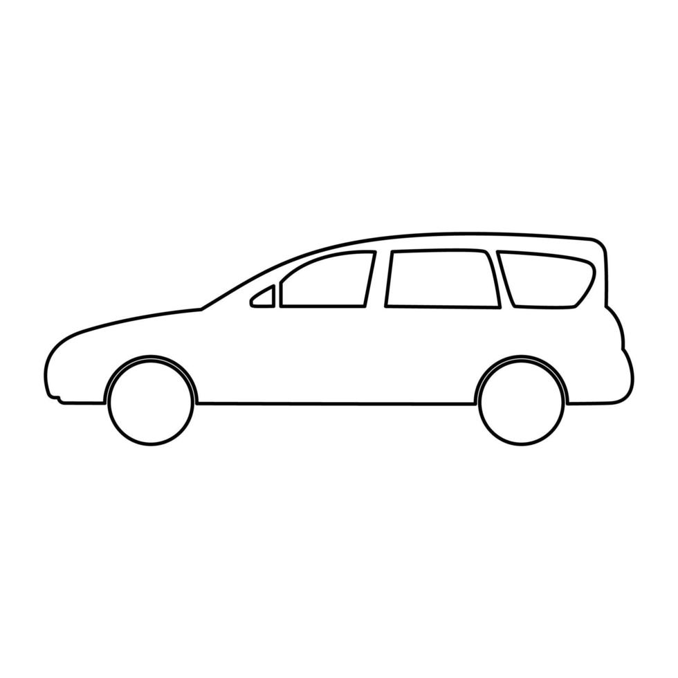 gezinsauto pictogram zwarte kleur vectorillustratie. vector