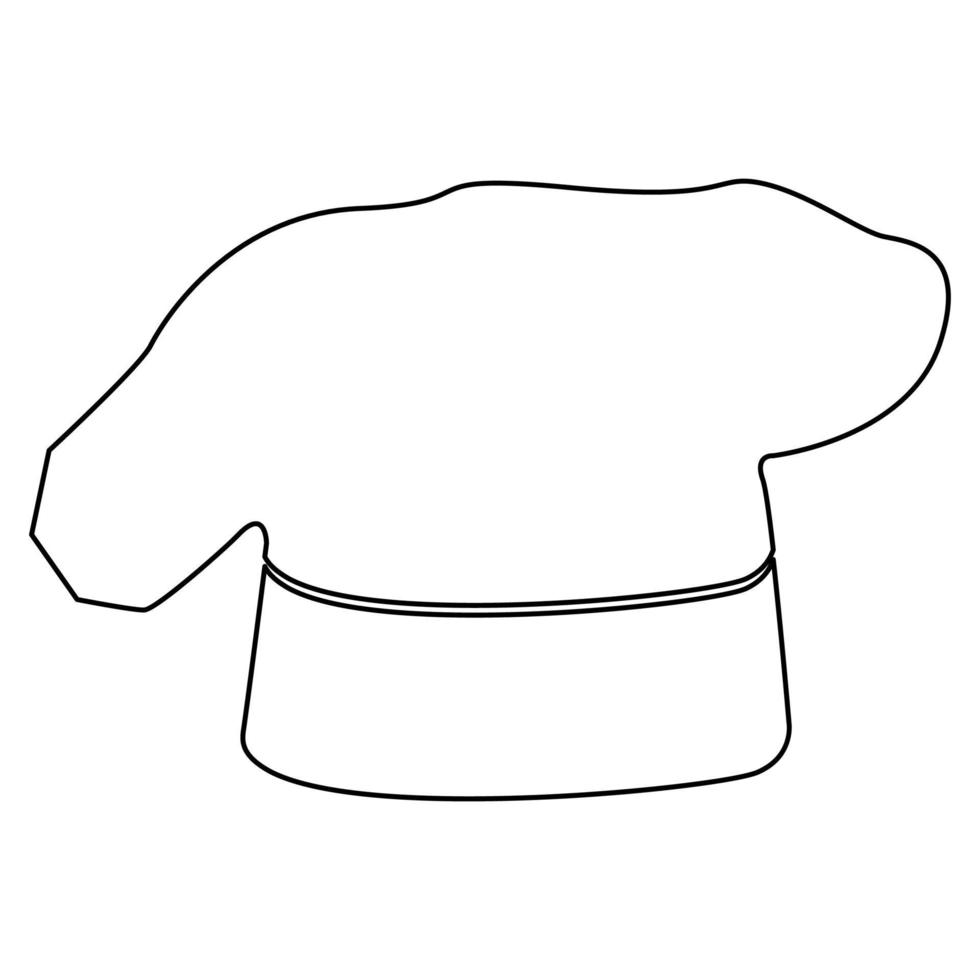 chef-kok koken hoed pictogram zwarte kleur vectorillustratie. vector