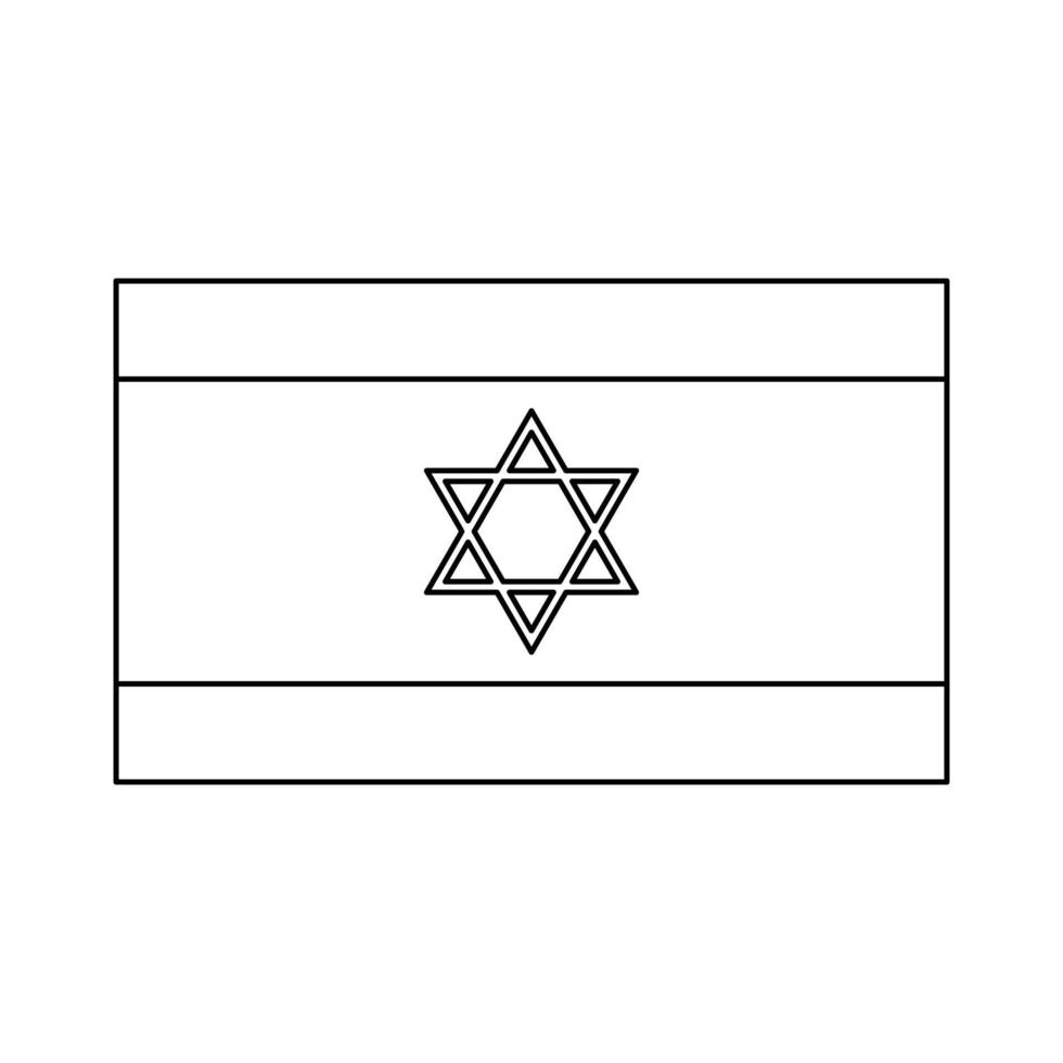 vlag van israël zwarte kleur pictogram. vector
