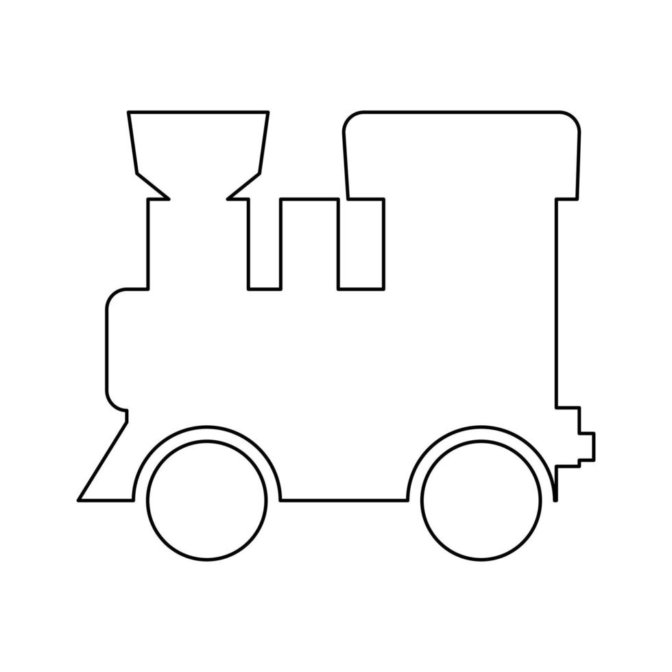 stoomlocomotief - trein zwart pictogram. vector