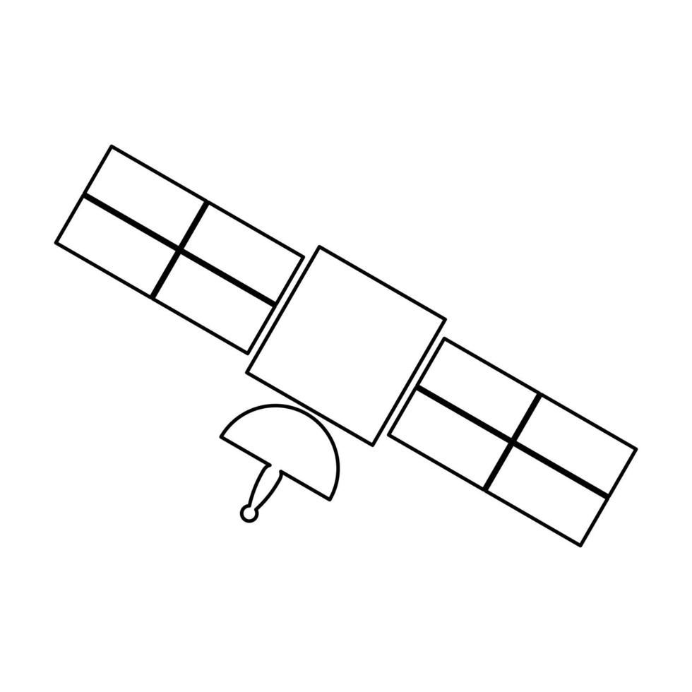 satelliet zwarte kleur pictogram. vector