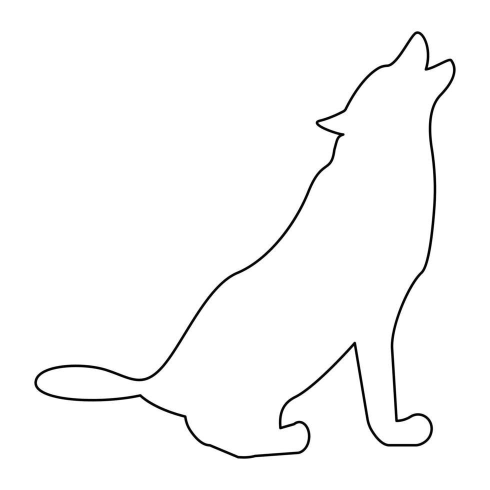 silhouet van het zwarte pictogram van de wolf. vector