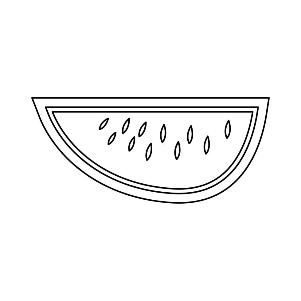 watermeloen zwart pictogram. vector