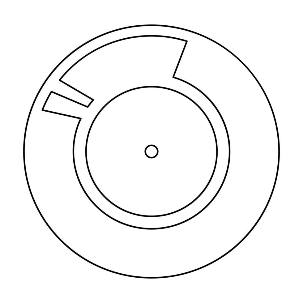 vinylplaat. retro geluidsdrager zwart pictogram. vector