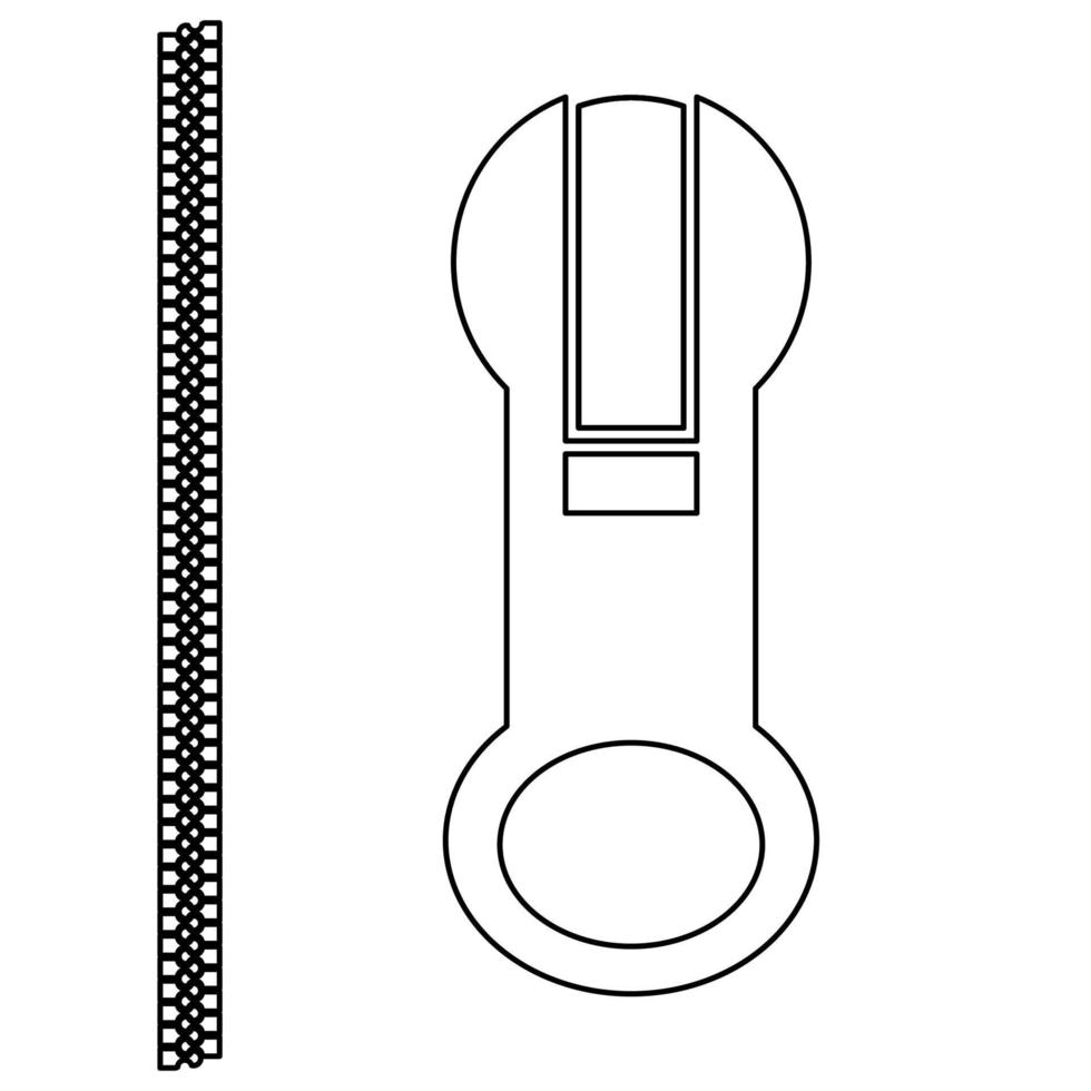 rits overzicht zwarte kleur vector