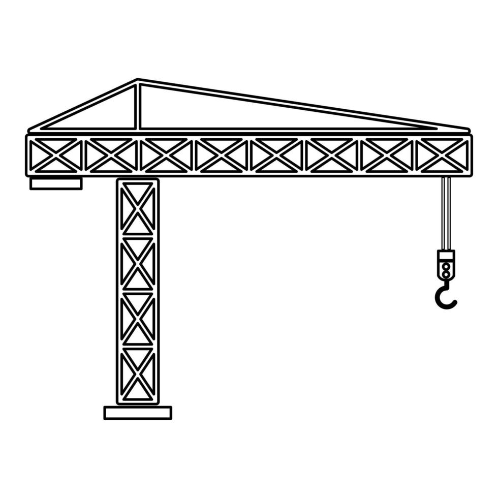 bouwkraan het pictogram van de zwarte kleur. vector