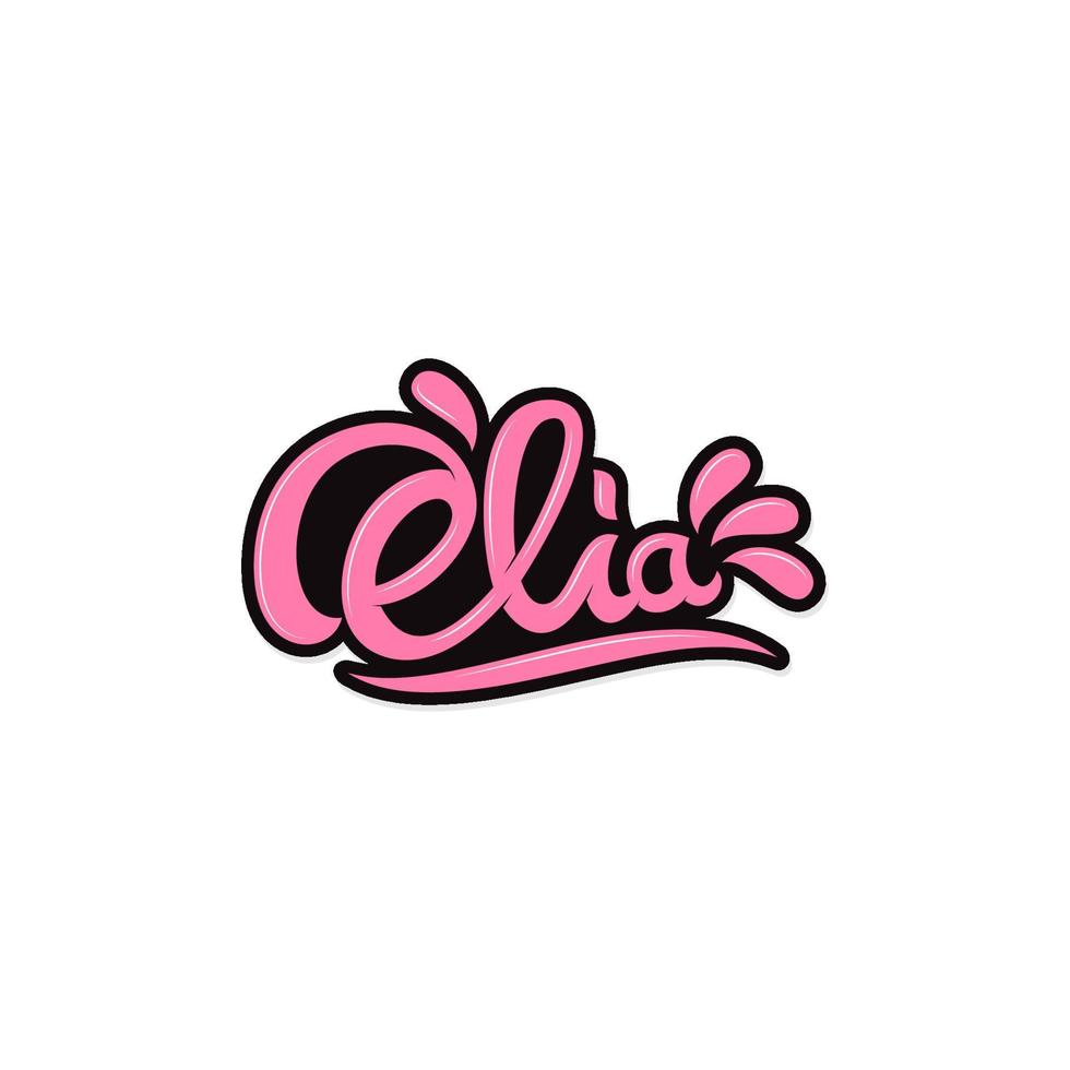 Elia belettering tekst effect logo vector