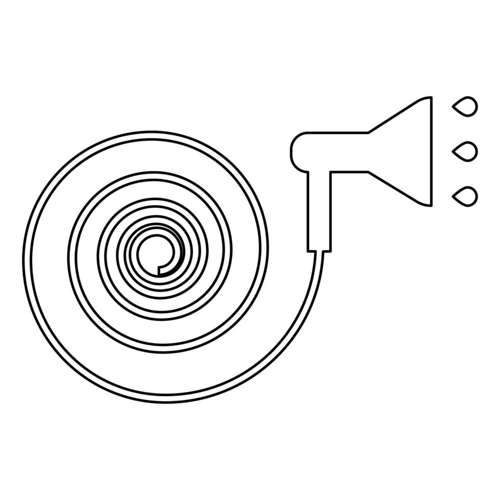 waterstralen irrigeren contour overzicht lijn pictogram zwarte kleur vector illustratie afbeelding dun plat stijl