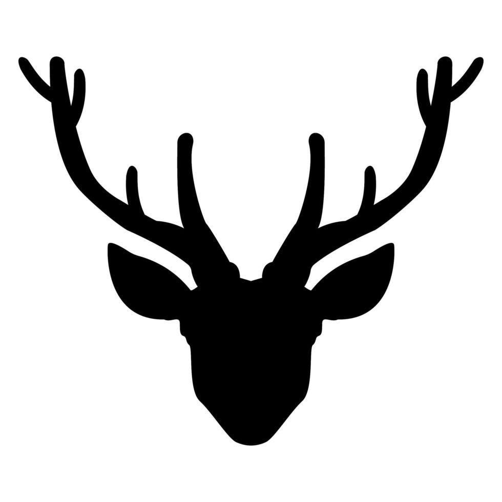 hoofd herten pictogram zwarte kleur vector illustratie afbeelding vlakke stijl