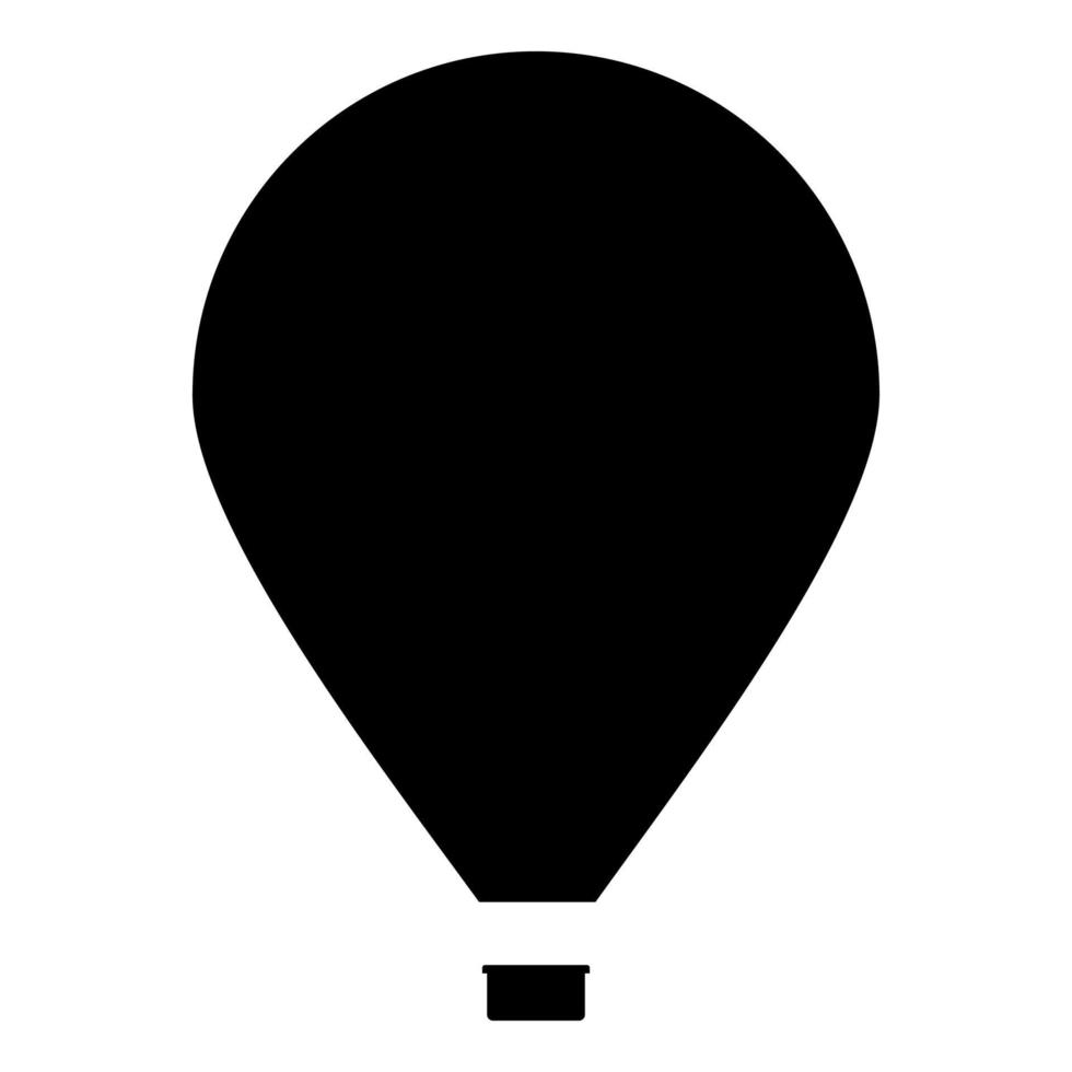hete luchtballon pictogram zwarte kleur vector illustratie afbeelding vlakke stijl