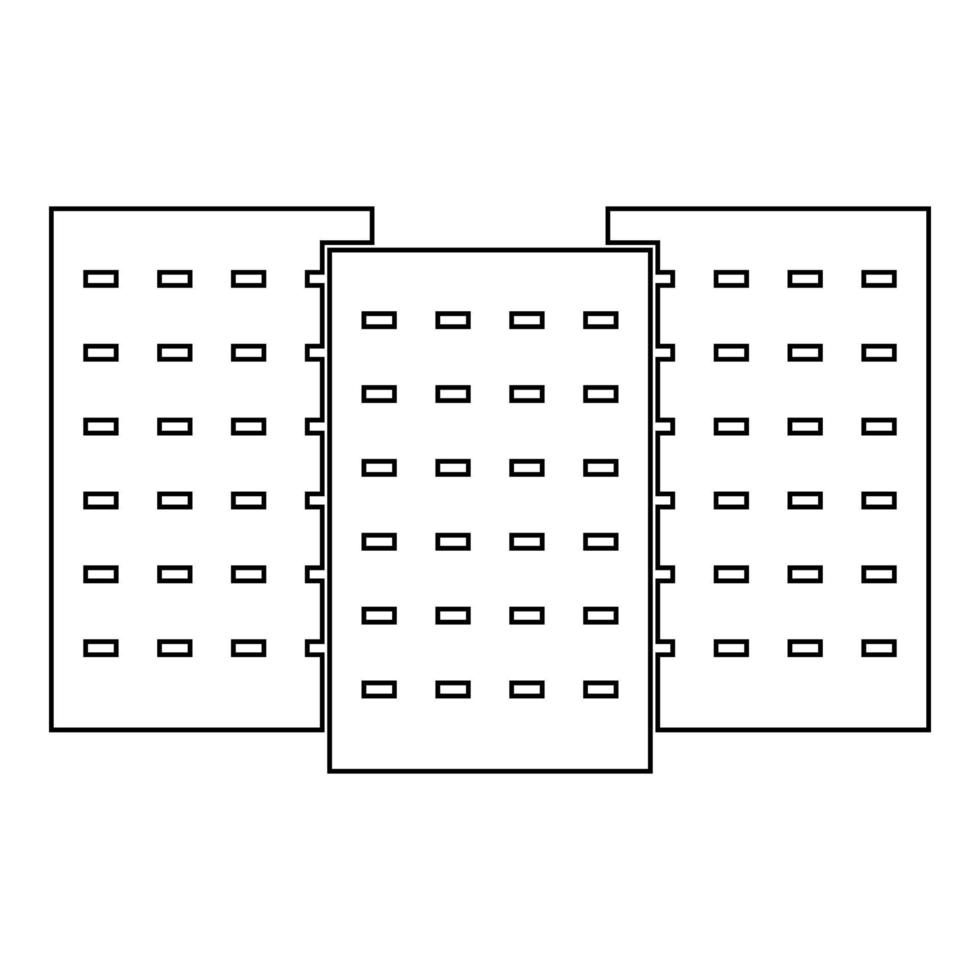 drie die het zwarte kleurpictogram bouwen vector