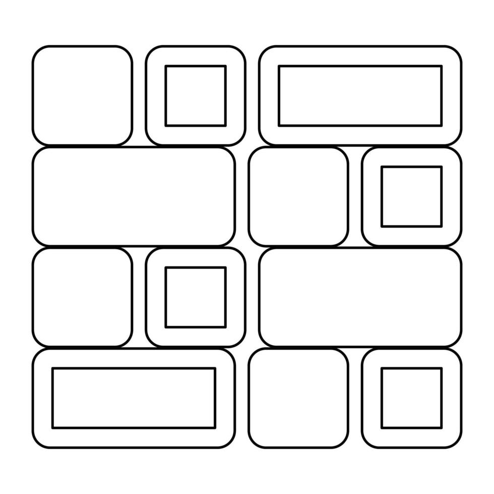 tegel contour overzicht lijn pictogram zwarte kleur vector illustratie afbeelding dun plat stijl