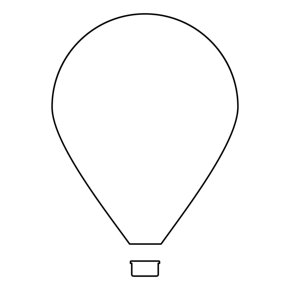 hete luchtballon contour overzicht lijn pictogram zwarte kleur vector illustratie afbeelding dunne vlakke stijl