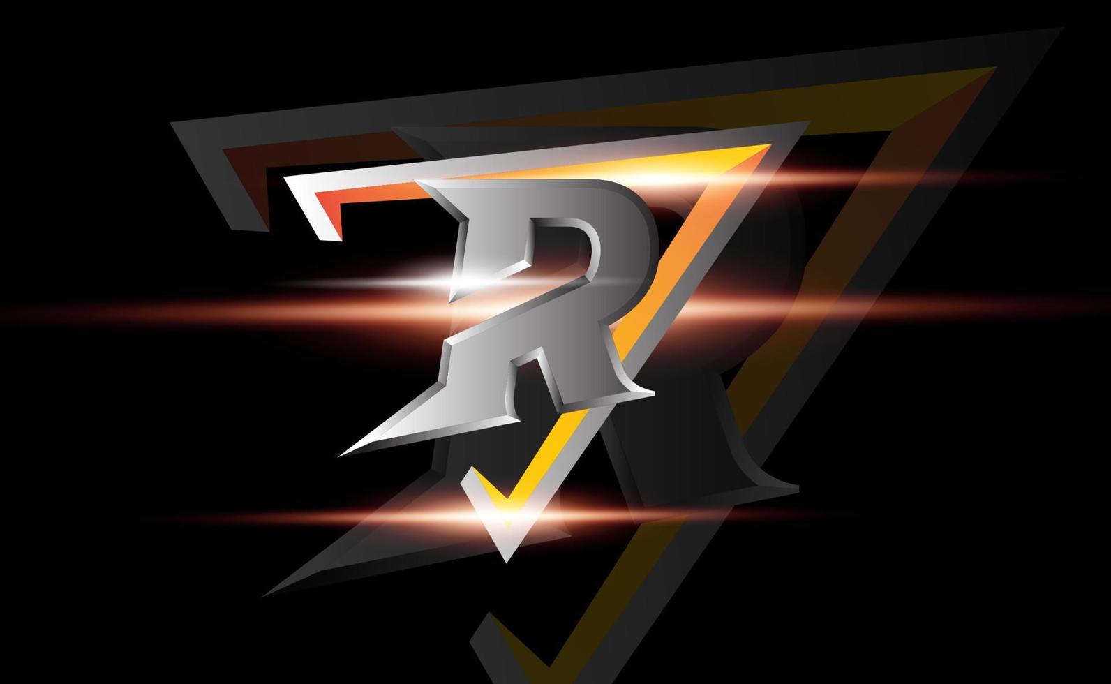 r eerste letter monogram esport en gaming vector logo sjabloon