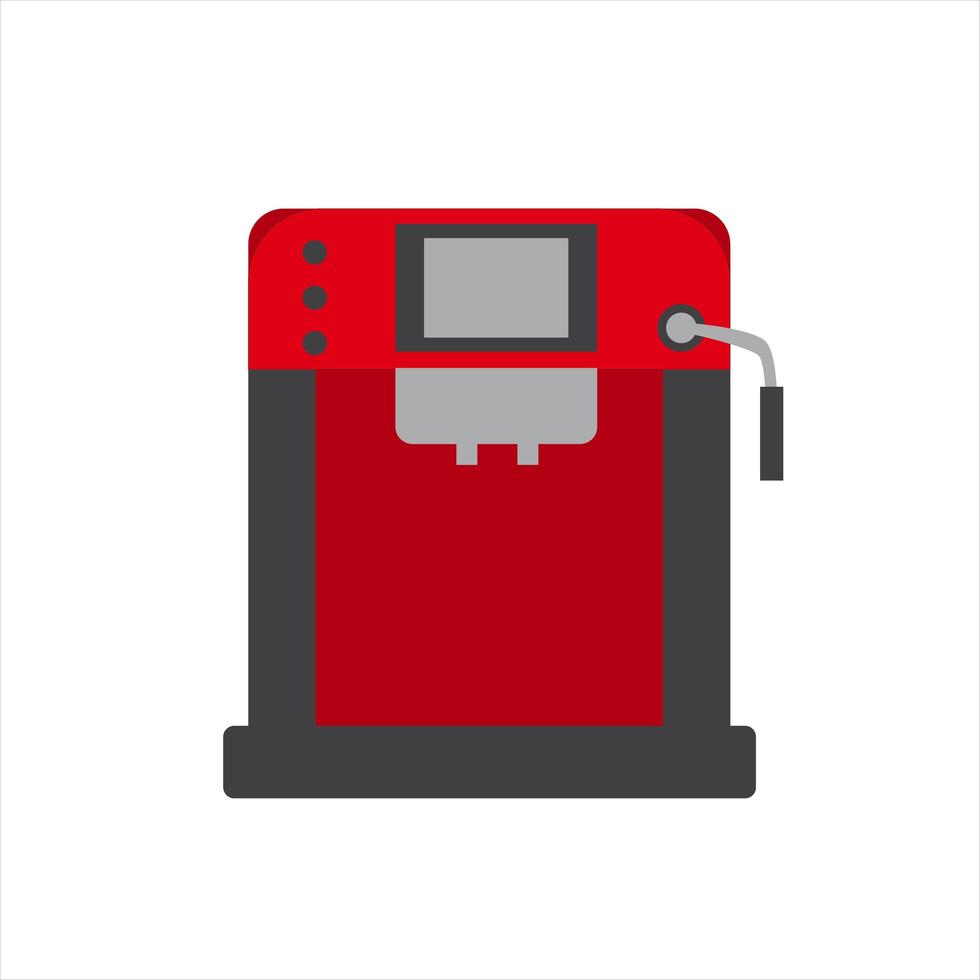 rode en grijze koffiemachine vlakke afbeelding vector