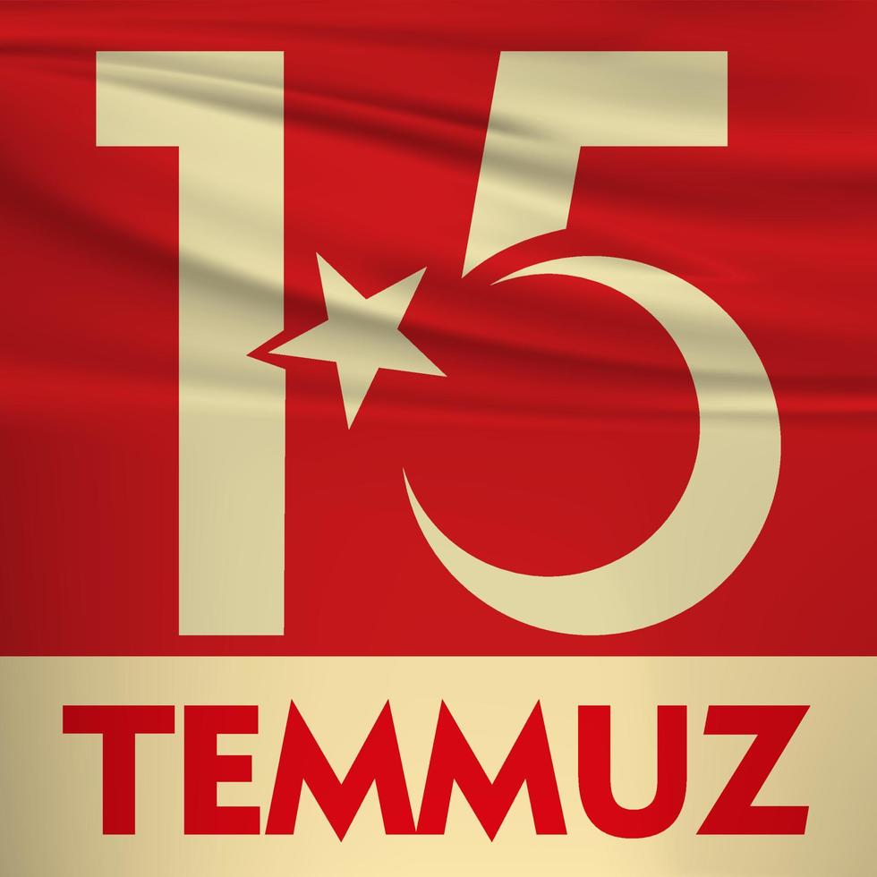 15 temmuz demokrasi ve milli birlik gunu. 15 juli de dag van democratie en nationale eenheid. vector