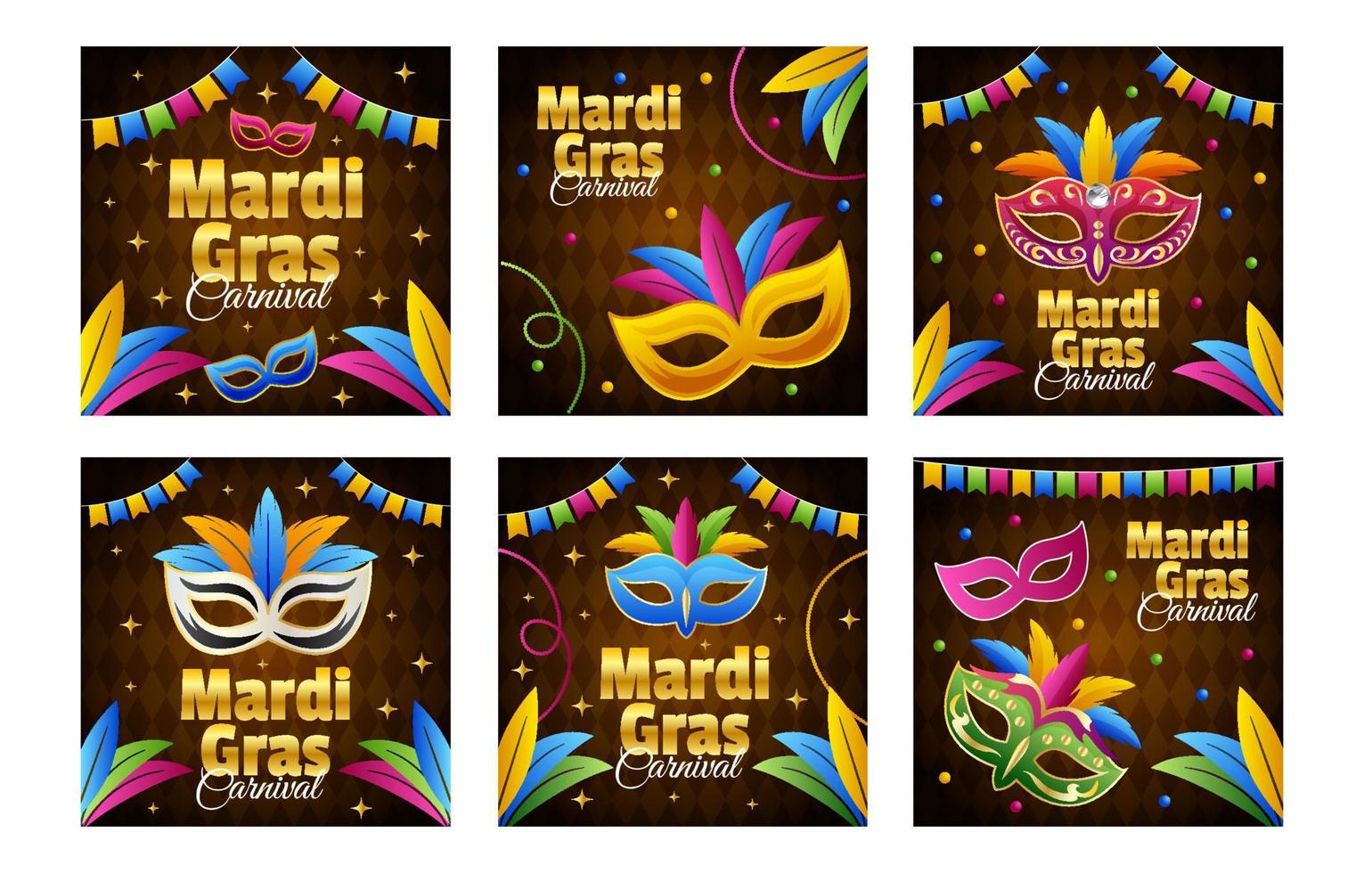 mardi gras social media bericht vector