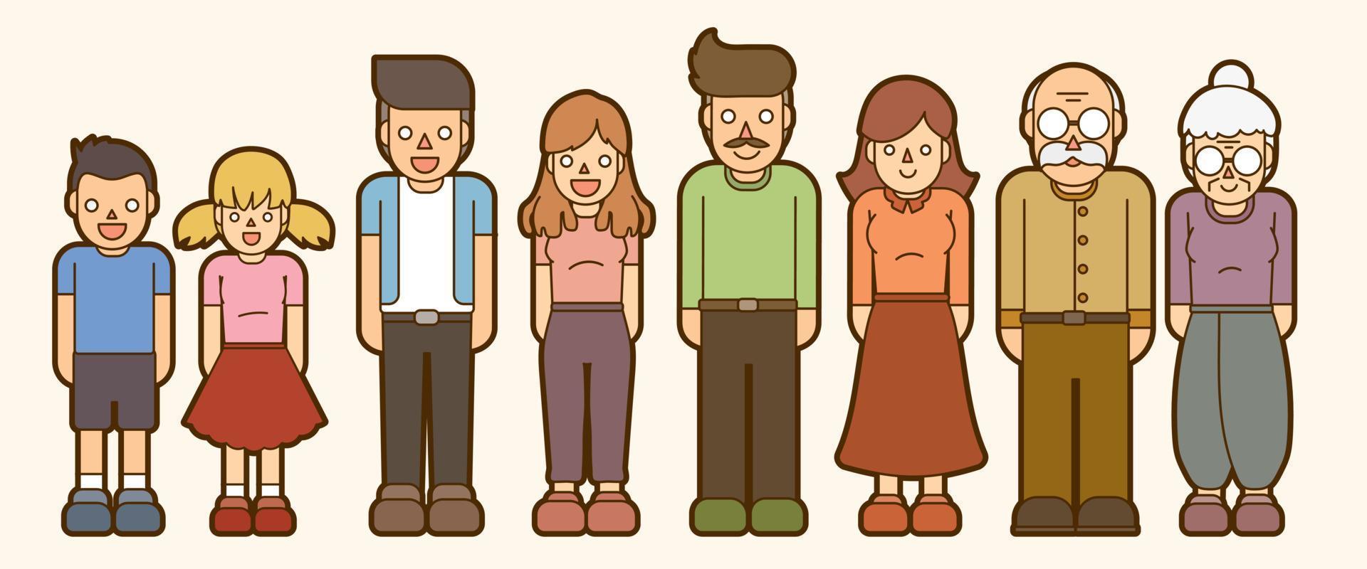 familie generatie cartoon vector