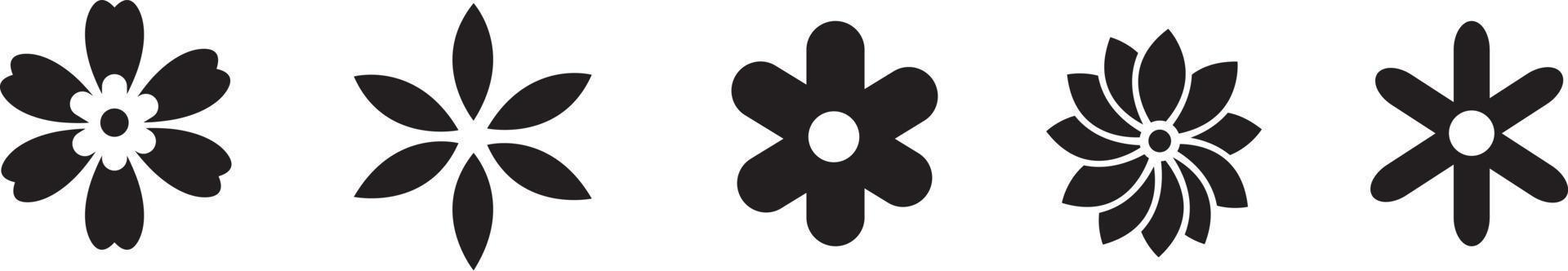 bloem pictogrammen instellen geïsoleerd op een witte achtergrond. bloem eenvoudig pictogram. vector
