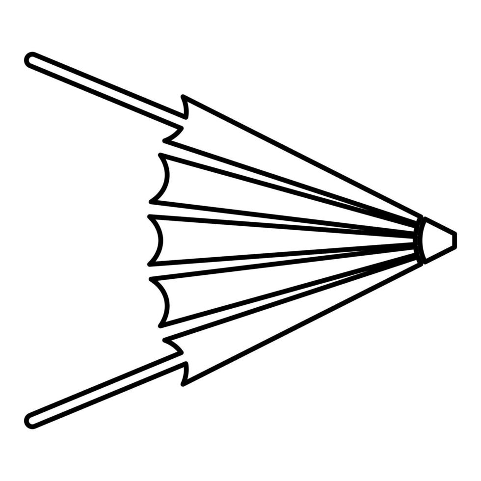 luchtblazer brand balg smederij contour overzicht pictogram zwarte kleur vector illustratie vlakke stijl afbeelding