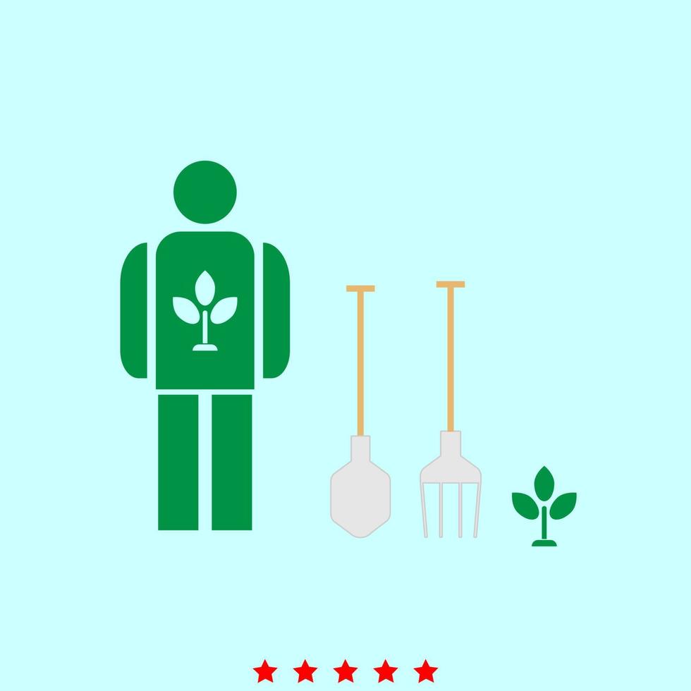 gazononderhoudsset het is een kleurenpictogram. vector