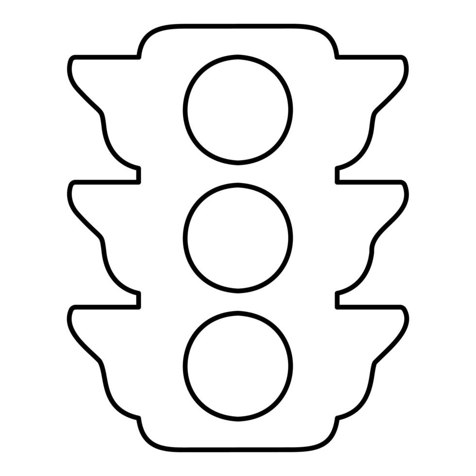 verkeerslichten licht signaal stoplicht verordening vervoer en voetganger contour overzicht pictogram zwarte kleur vector illustratie vlakke stijl afbeelding