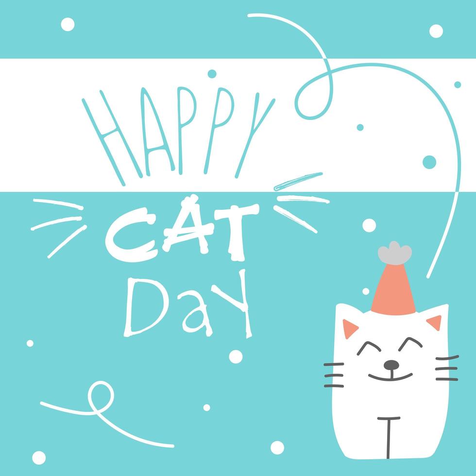 wereld kattendag. vectorillustratie. internationale feestdag. knuffel je kat, miauw. vector