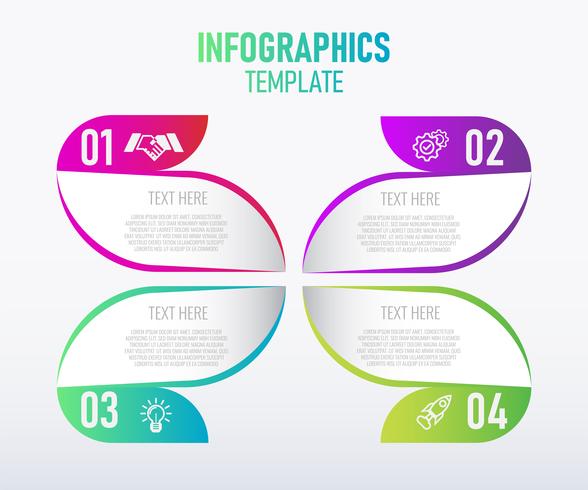 Kleurrijke Infographics sjabloonontwerp, abstracte elementen van de grafiek met stappen. vectorillustratie vector