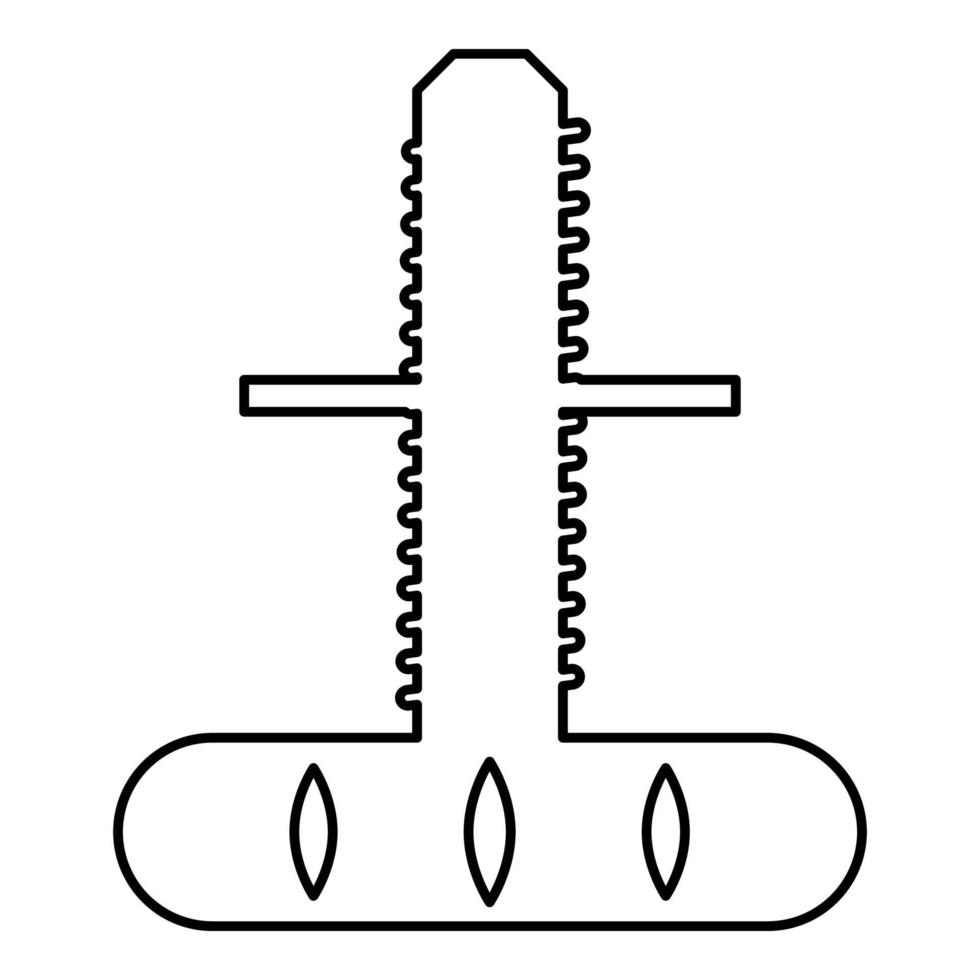 verstelbare steun meubels benen contour overzicht pictogram zwarte kleur vector illustratie vlakke stijl afbeelding