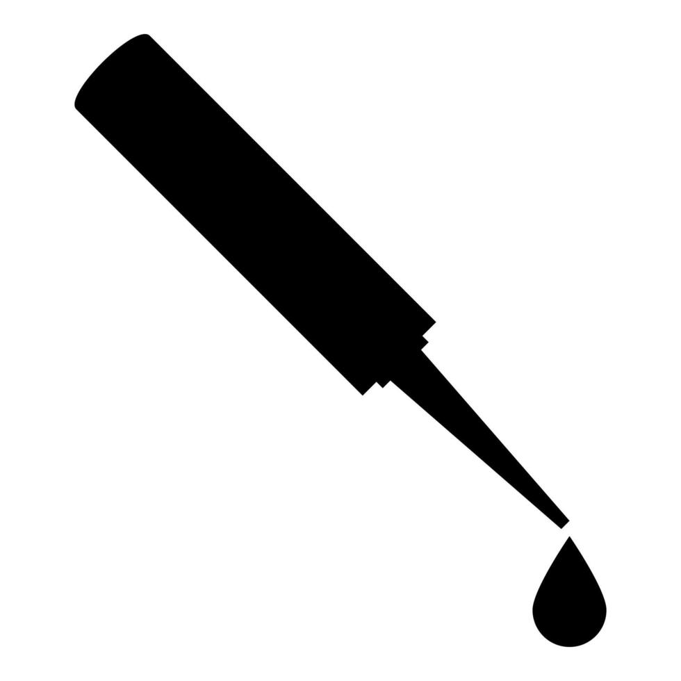 lijm met drop siliconen pictogram zwarte kleur vector illustratie vlakke stijl afbeelding