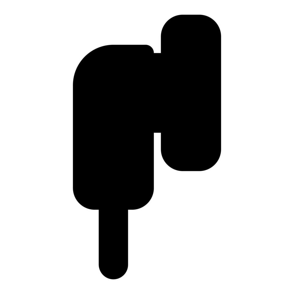 draadloze hoofdtelefoon pictogram zwarte kleur vector illustratie vlakke stijl afbeelding